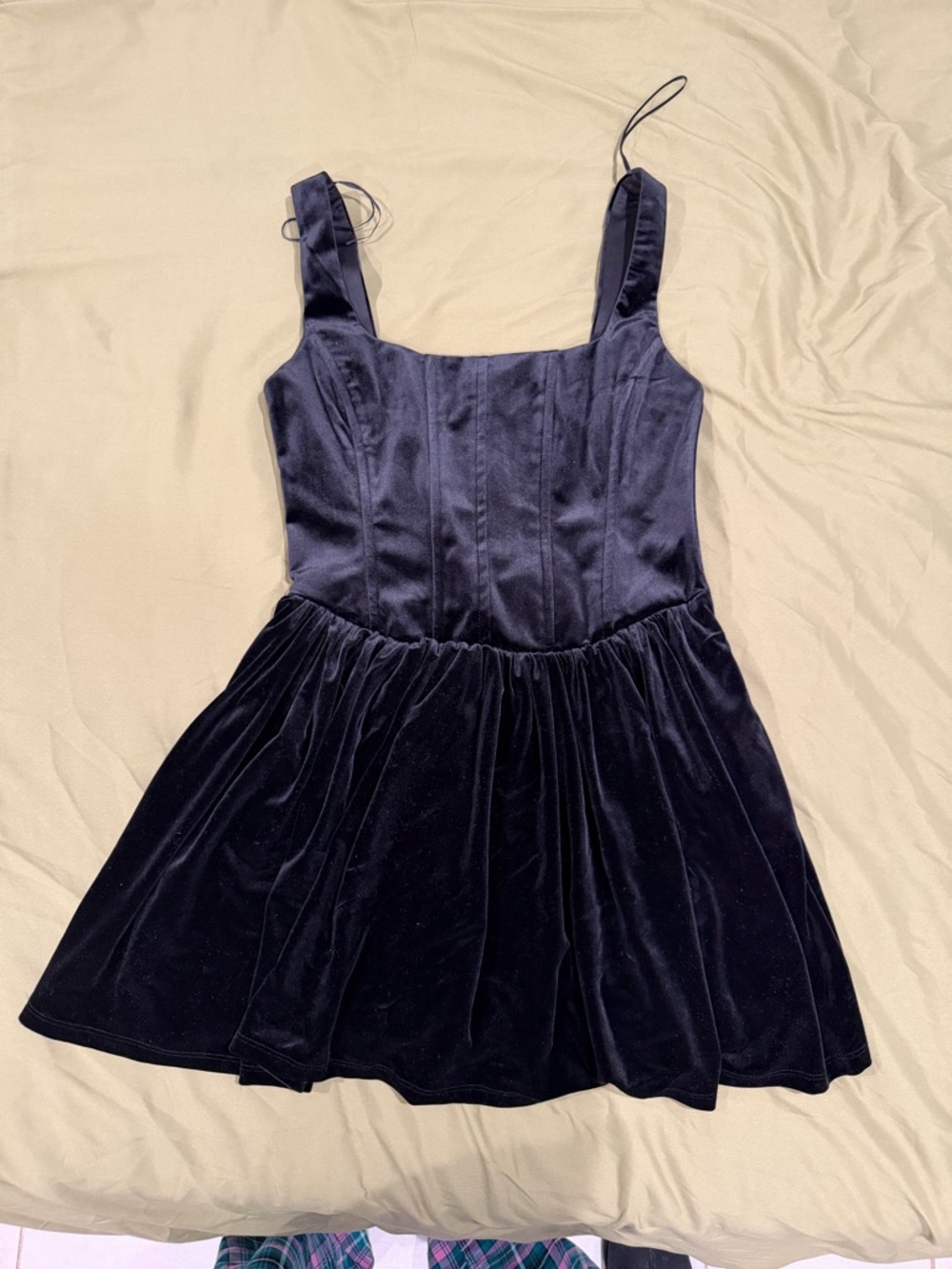 Black Velvet Fit-and-Flare Dress